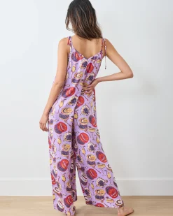 Eco Satin Jaipur Jumpsuit in Champagne & Caviar