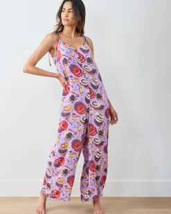 Eco Satin Jaipur Jumpsuit in Champagne & Caviar