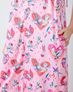 Eco Satin Jaipur Jumpsuit in Swooning Sparrows