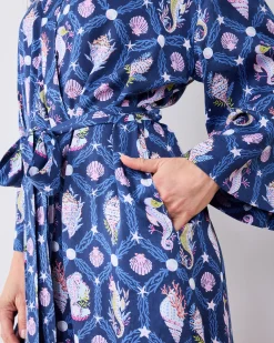 Eco Satin Joni Robe in Underwater Enchantment