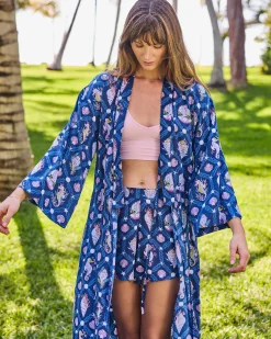 Eco Satin Joni Robe in Underwater Enchantment
