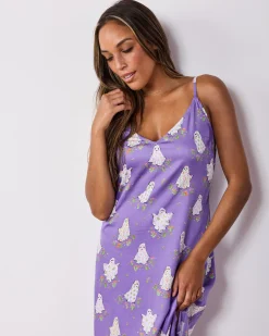 Eco Satin Robe & Chic to Sleep Nightie Bundle in Gardening Ghosts