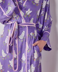 Eco Satin Robe & Chic to Sleep Nightie Bundle in Gardening Ghosts