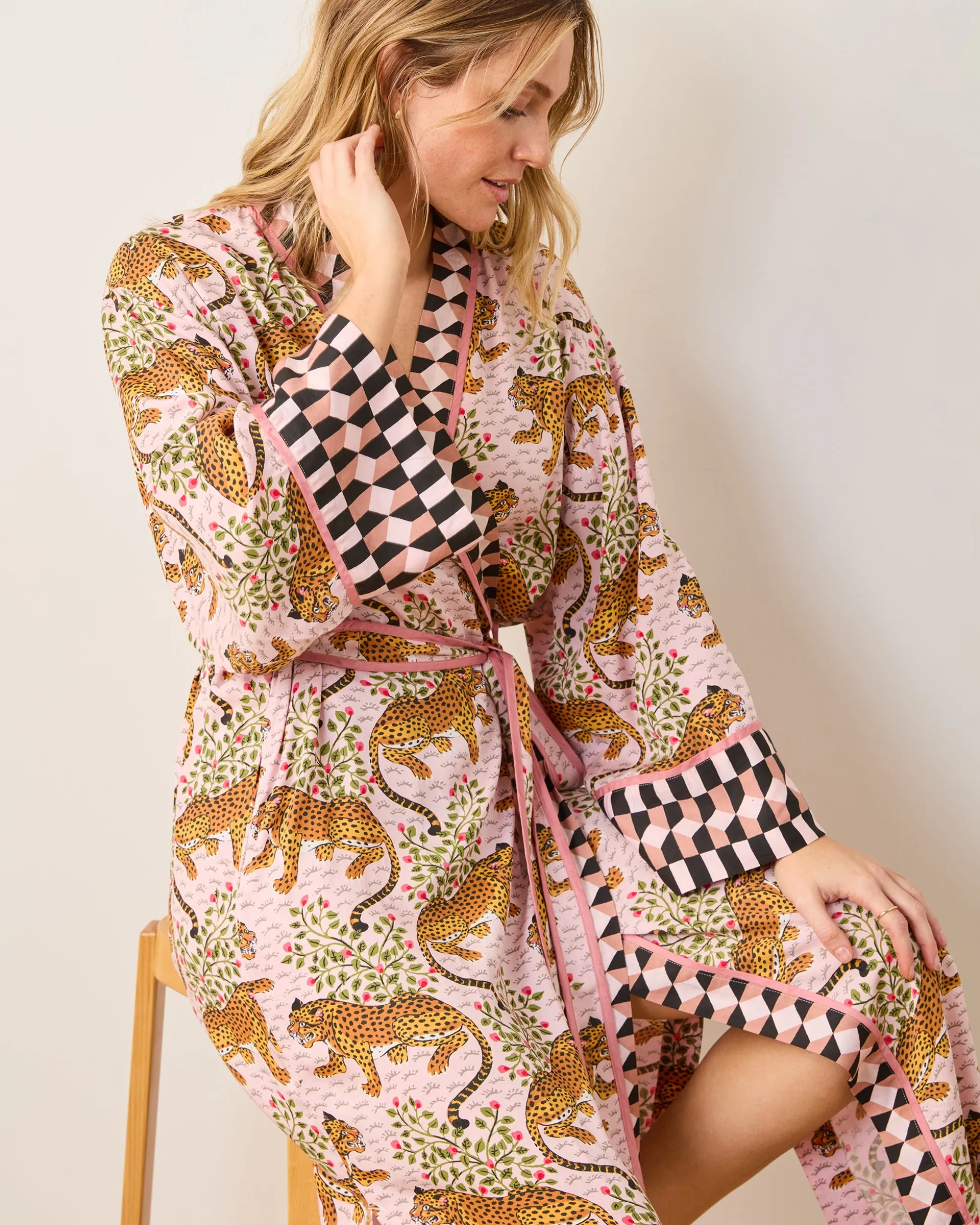 Eco Satin Robe in Bagheera
