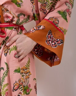 Eco Satin Robe in Butterfly Forager