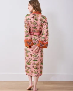 Eco Satin Robe in Butterfly Forager