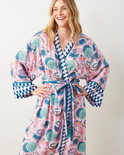 Eco Satin Robe in Champagne & Caviar