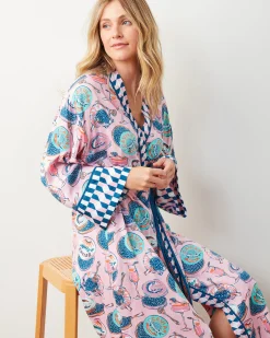 Eco Satin Robe in Champagne & Caviar