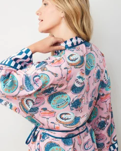 Eco Satin Robe in Champagne & Caviar