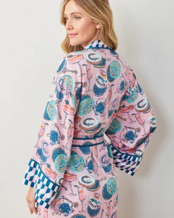Eco Satin Robe in Champagne & Caviar