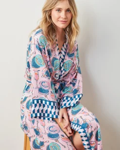 Eco Satin Robe in Champagne & Caviar