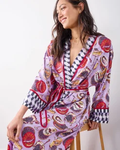 Eco Satin Robe in Champagne & Caviar