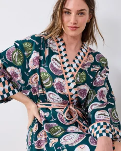 Eco Satin Robe in Champagne & Caviar