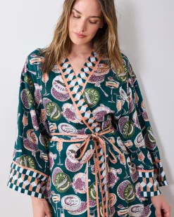 Eco Satin Robe in Champagne & Caviar