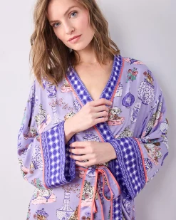 Eco Satin Robe in Fancy Dogs