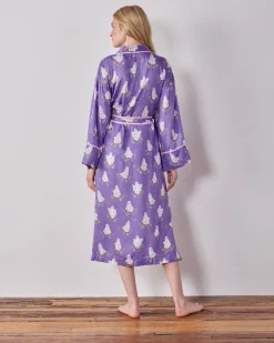 Eco Satin Robe in Gardening Ghosts