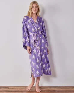 Eco Satin Robe in Gardening Ghosts