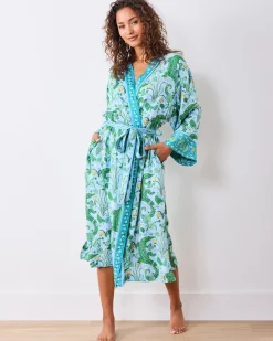 Eco Satin Robe in Gator Grove