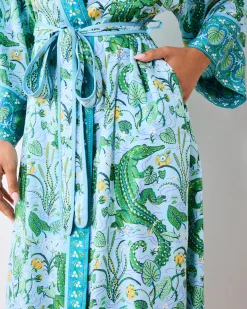Eco Satin Robe in Gator Grove