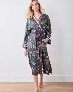 Eco Satin Robe in Hen House