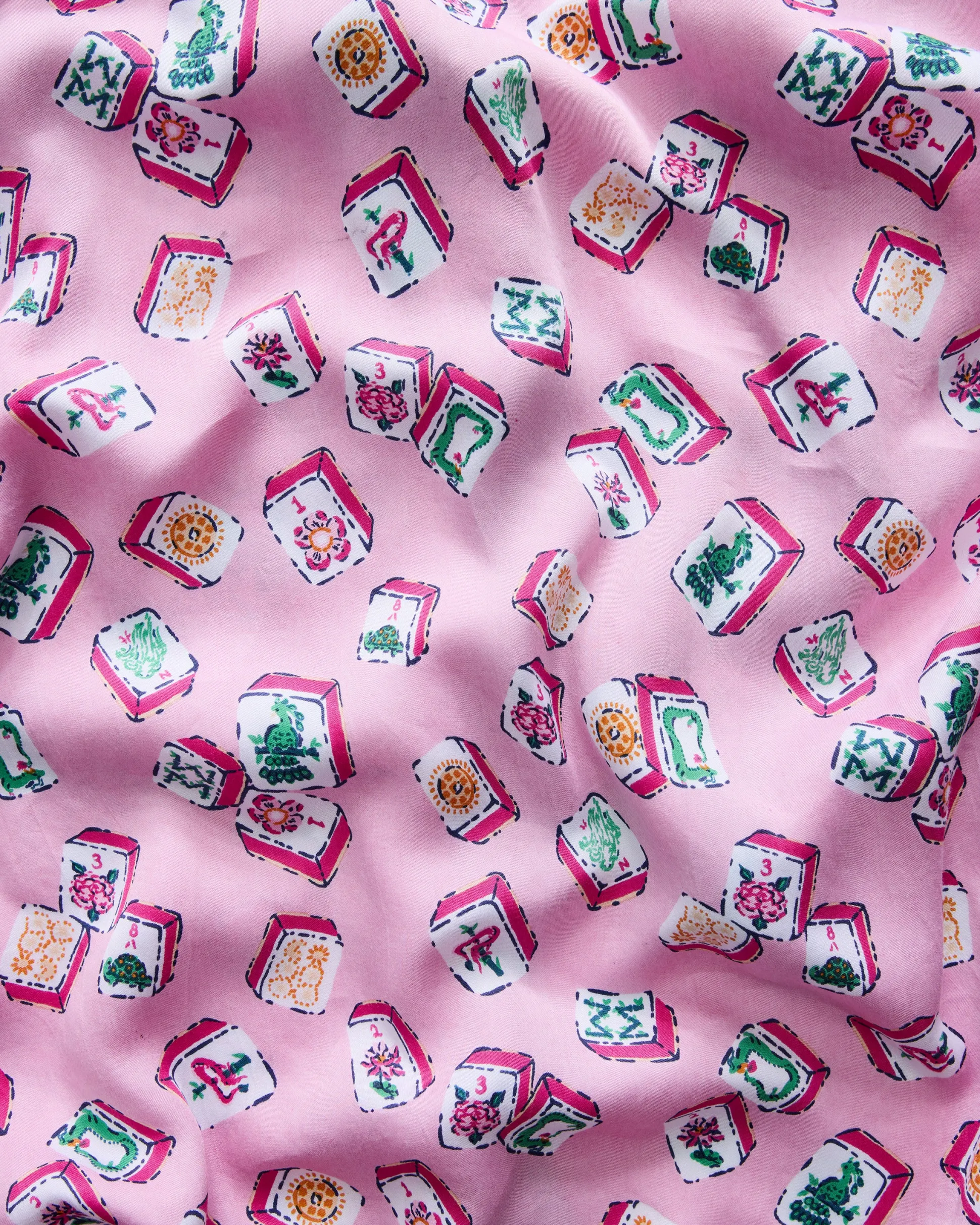 Eco Satin Robe in Lucky Tiles