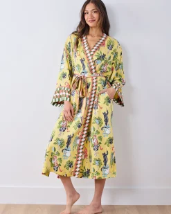 Eco Satin Robe in Macrame Mischief