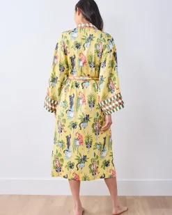 Eco Satin Robe in Macrame Mischief
