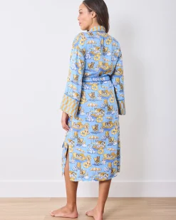 Eco Satin Robe in Palm Royale Pooches