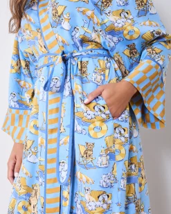 Eco Satin Robe in Palm Royale Pooches