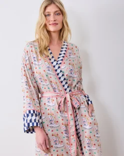 Eco Satin Robe in Rhinestone Cowgirl