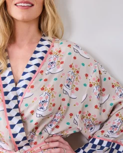 Eco Satin Robe in Rhinestone Cowgirl