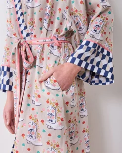 Eco Satin Robe in Rhinestone Cowgirl