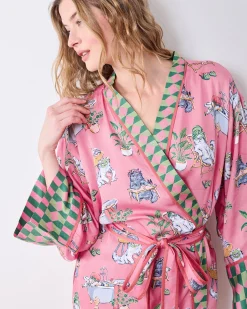Eco Satin Robe in Spa Day