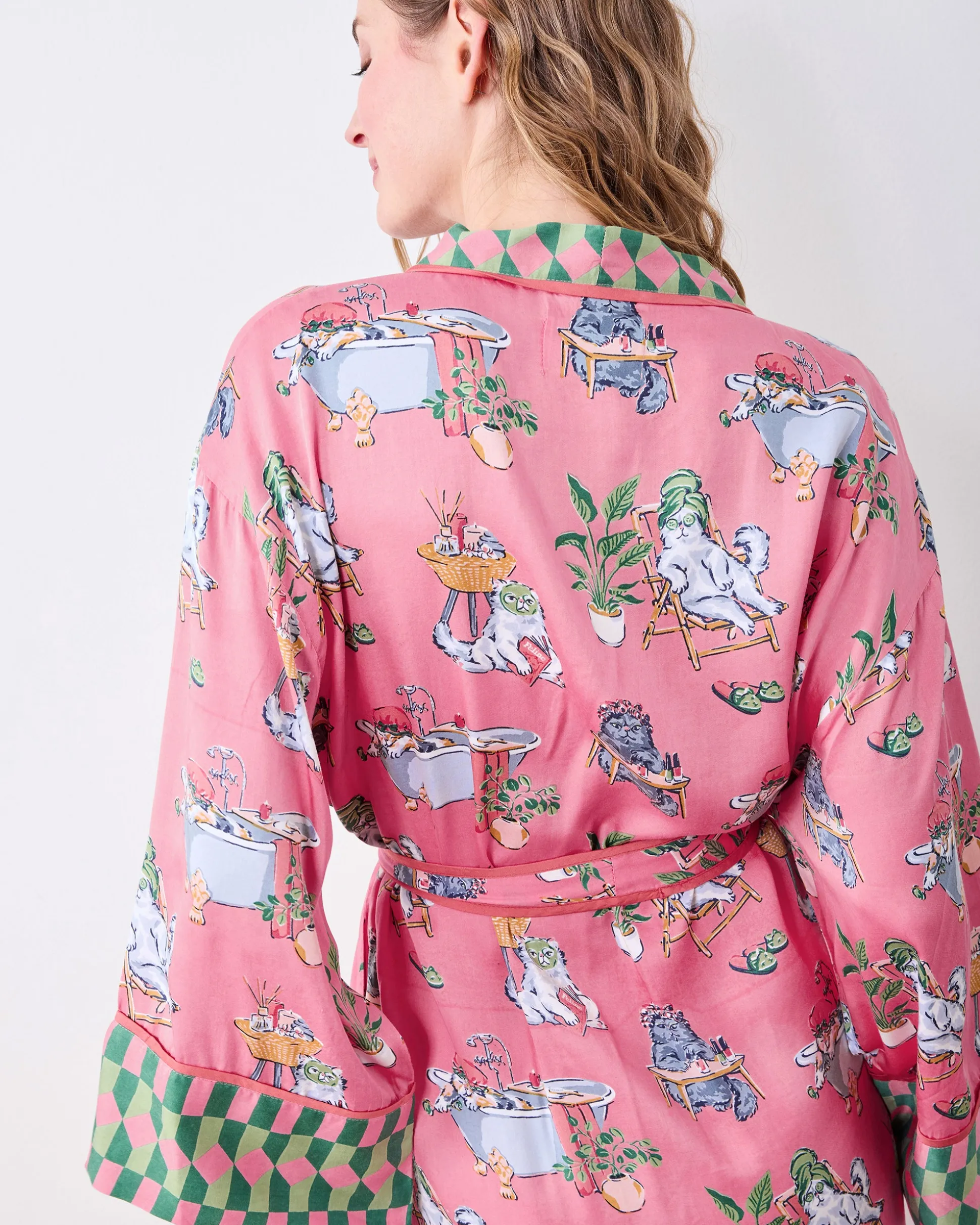 Eco Satin Robe in Spa Day