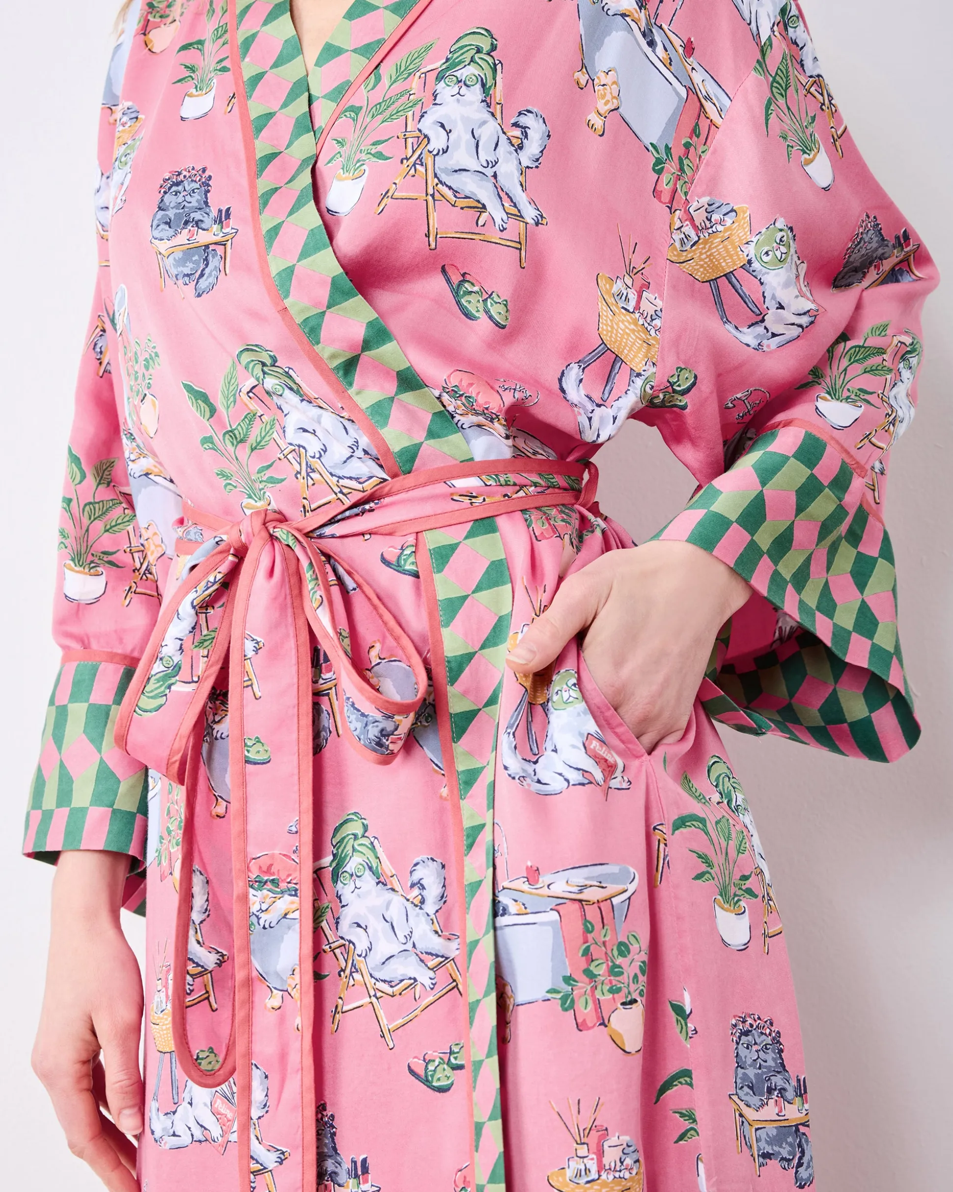 Eco Satin Robe in Spa Day
