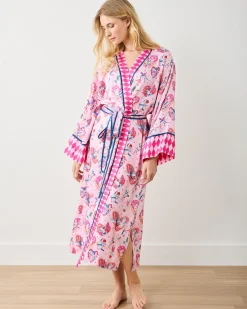 Eco Satin Robe in Swooning Sparrows