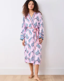 Eco Satin Robe in Tiger Queen