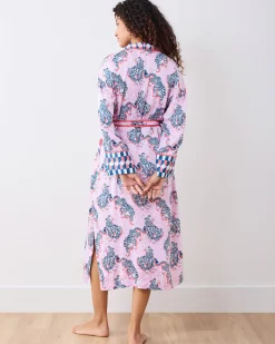 Eco Satin Robe in Tiger Queen