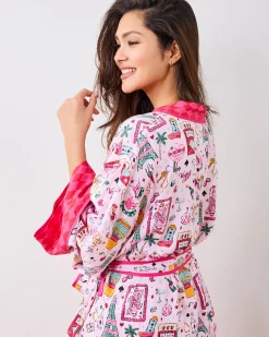 Eco Satin Robe in Viva Las Vegas