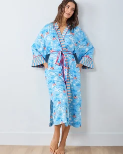 Eco Satin Robe in When Pigs Fly