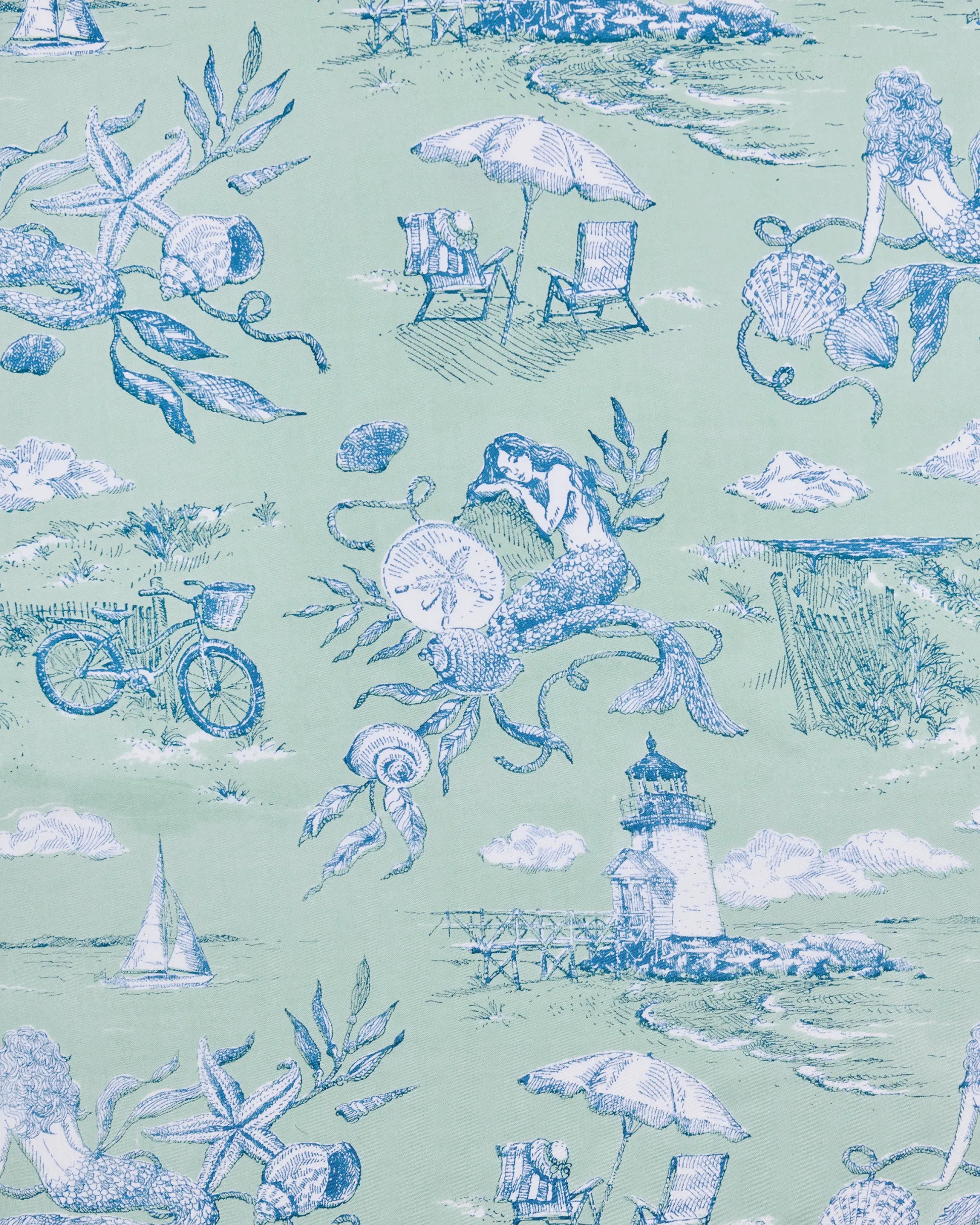 Eco Satin Robe, Pamela & Eyemask Bundle in Mermaid Toile