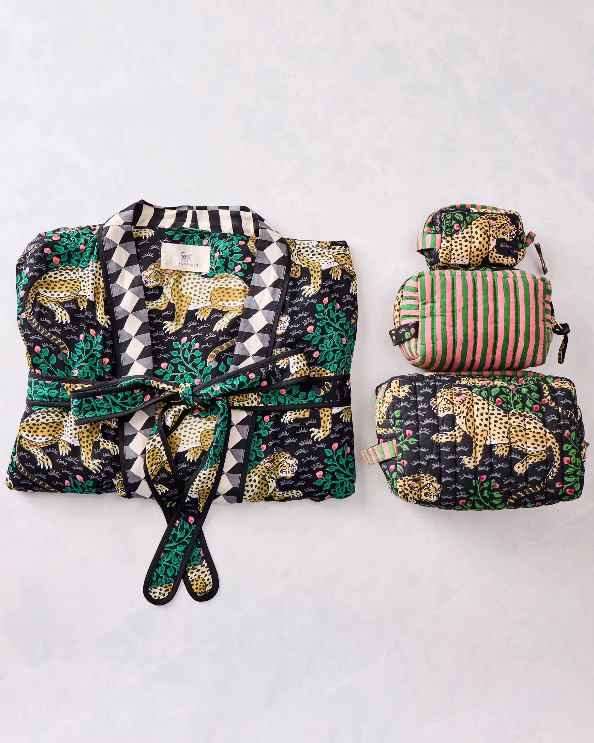 Eco Satin Robe & Pouches Bundle in Bagheera
