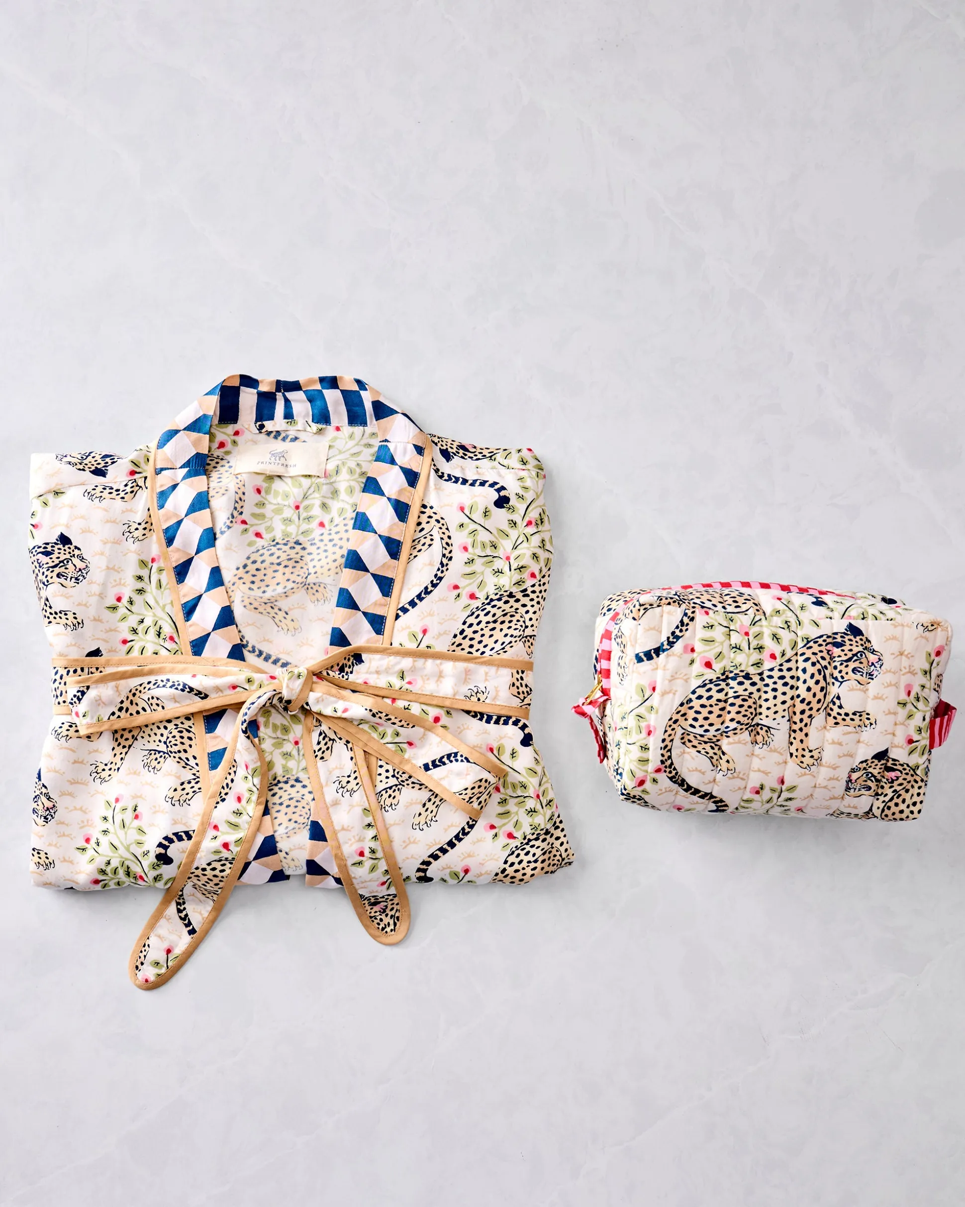 Eco Satin Robe & Quilted Pouch Bundle in Bagheera