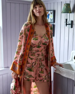 Eco Satin Robe & Sadie Short Set Bundle in Butterfly Forager