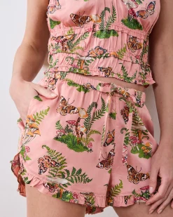 Eco Satin Robe & Sadie Short Set Bundle in Butterfly Forager