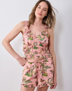 Eco Satin Robe & Sadie Short Set Bundle in Butterfly Forager