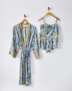 Eco Satin Robe & Sydney Set Bundle in Palm Royale Pooches