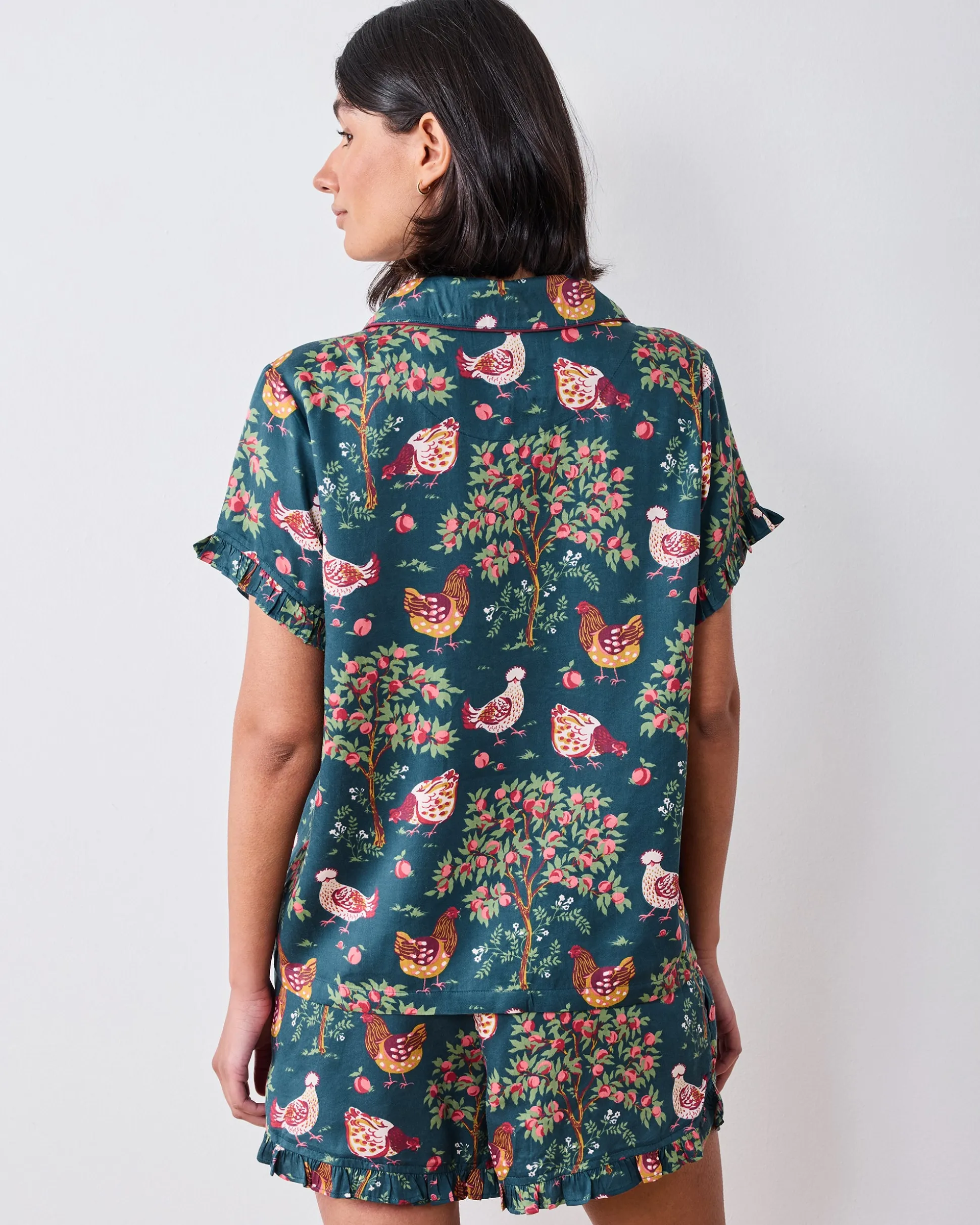 Eco Satin Ruffle Set in Hen House