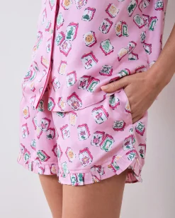 Eco Satin Ruffle Set in Lucky Tiles
