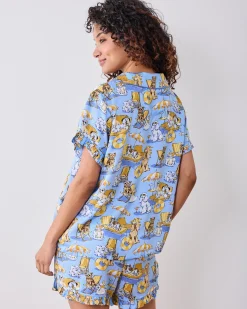 Eco Satin Ruffle Set in Palm Royale Pooches